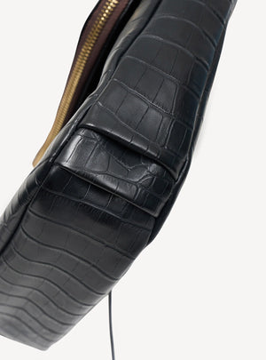 SABEN Fifi Crossbody - Black Croc Bag