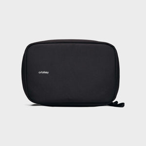 Orbitkey 2-in-1 Toiletry Pouch - Black Two black travel bags with a hook