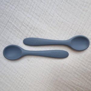 Classical Child Silicone Spoon - Denim 2 Pack