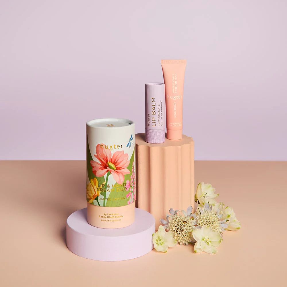 huxter Lip & Hand Cream Duo - Limited Edition - White Florals & French Pear