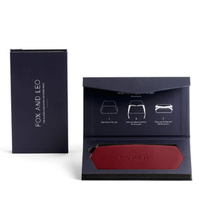 Fox and Leo glasses case - Burgundy Red