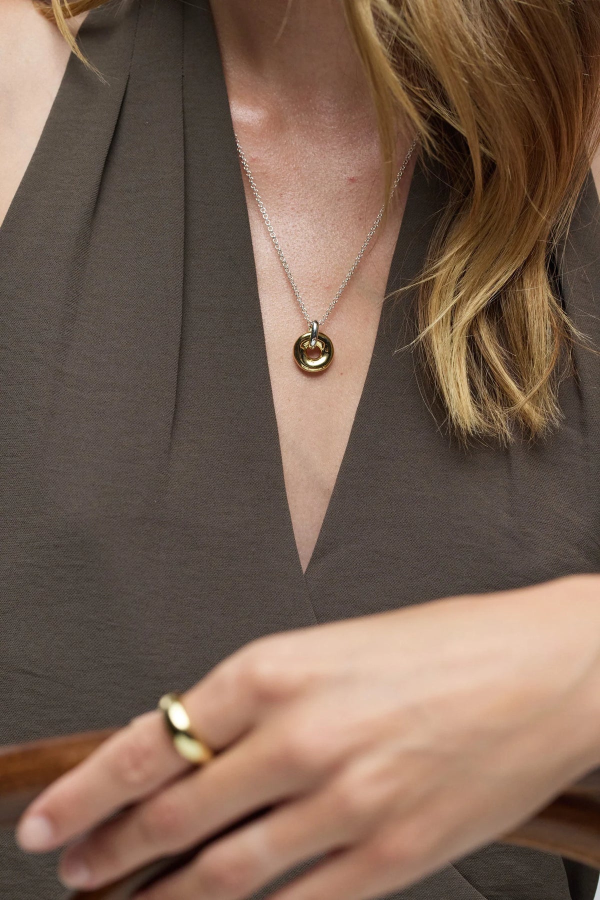 ZAFINO Astrid Necklace - Gold / Silver 7877 Necklace with a gold and silver pendant
