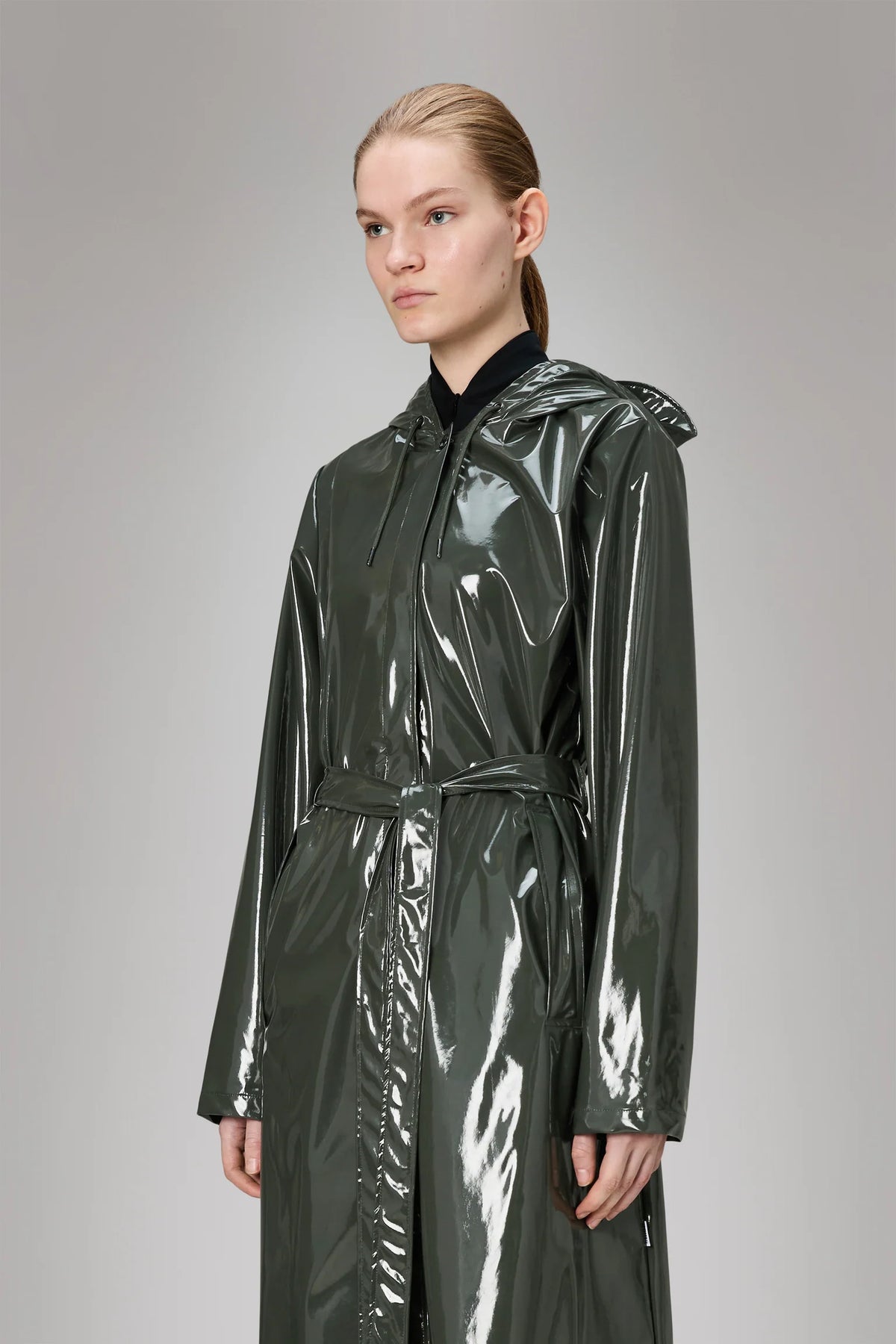 Rains Waterproof Coat A-Line Longer W Jacket W3 - Swamp