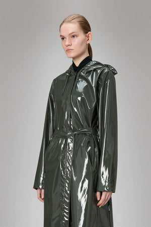 Rains Waterproof Coat A-Line Longer W Jacket W3 - Swamp