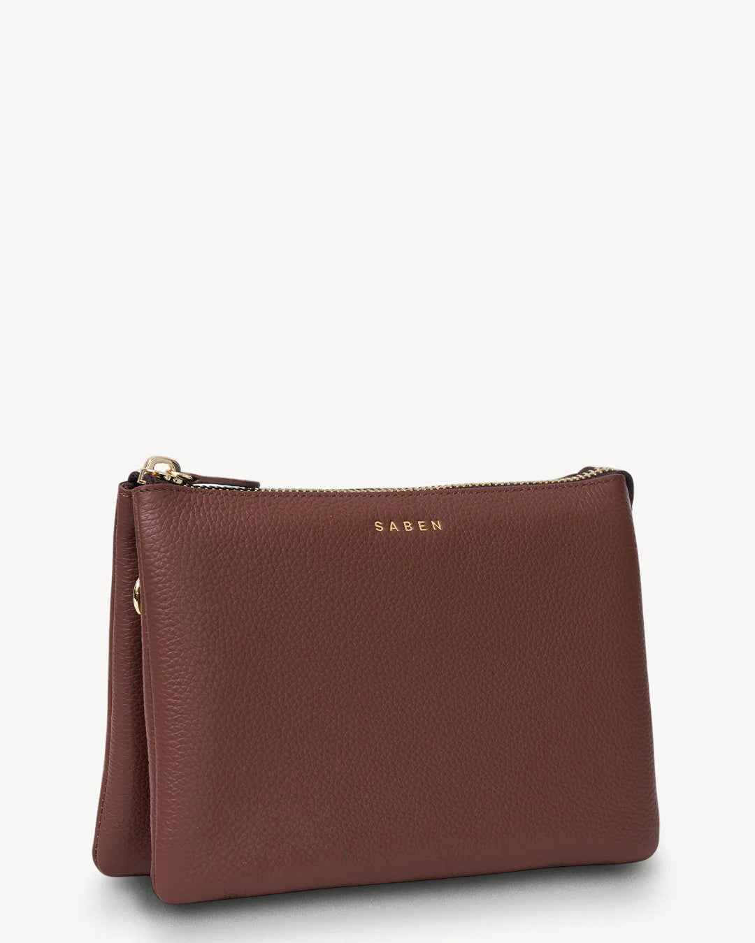 SABEN Tilly's Big Sis Crossbody - Umber Brown leather clutch bag