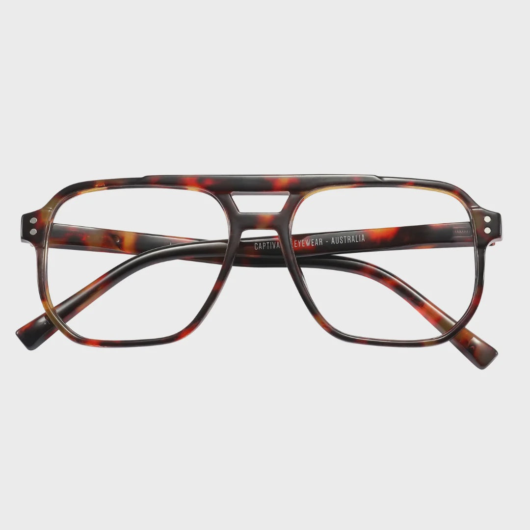Captivated Eyewear Anti-Blue Reading Glasses - Jordan Tortoise Shell