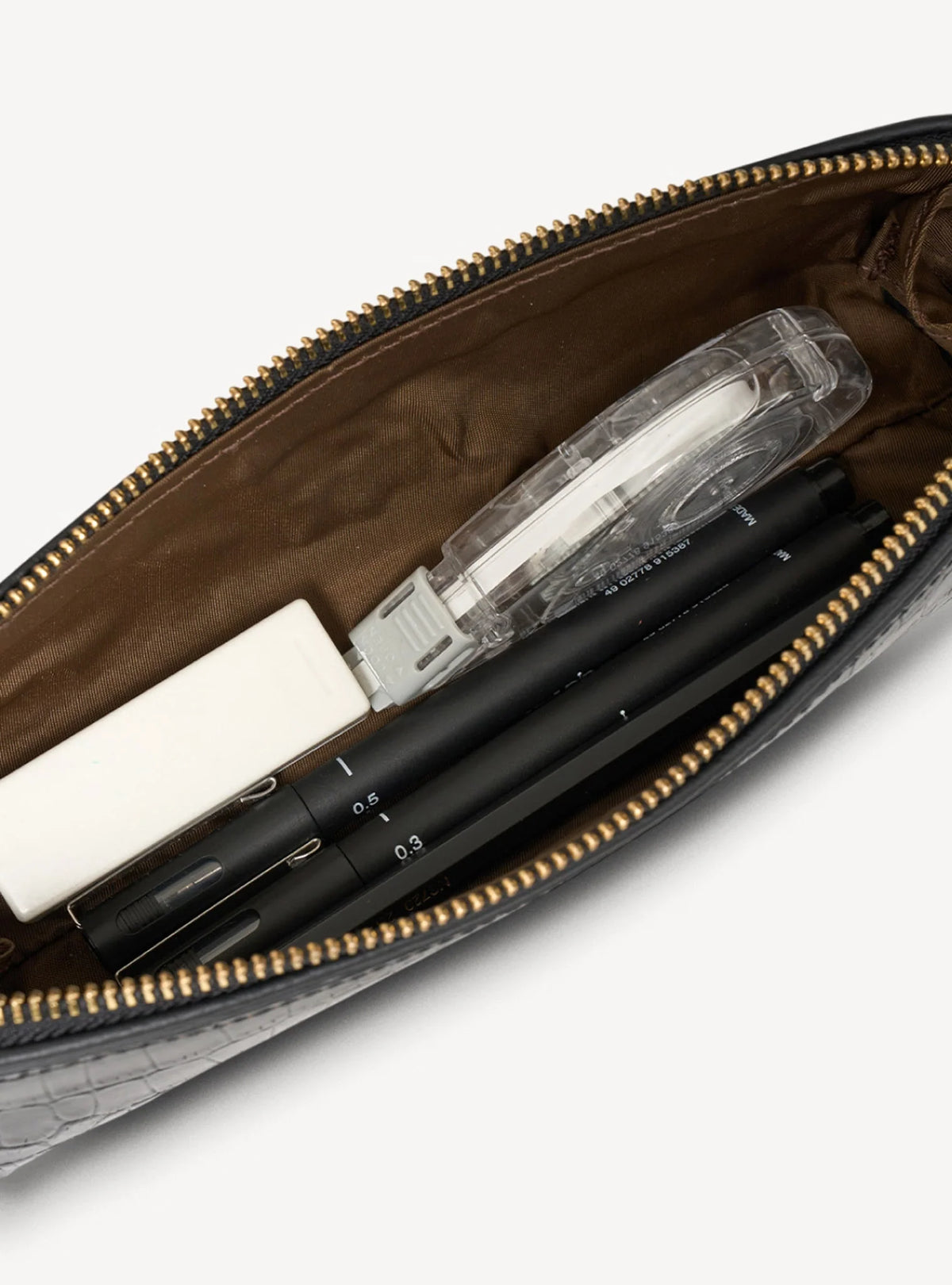 SABEN Tali Pencil Case- Black Croc