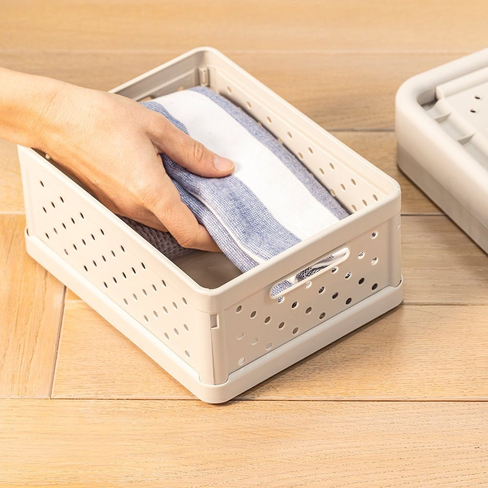 Compact Folding Crate - Sand White