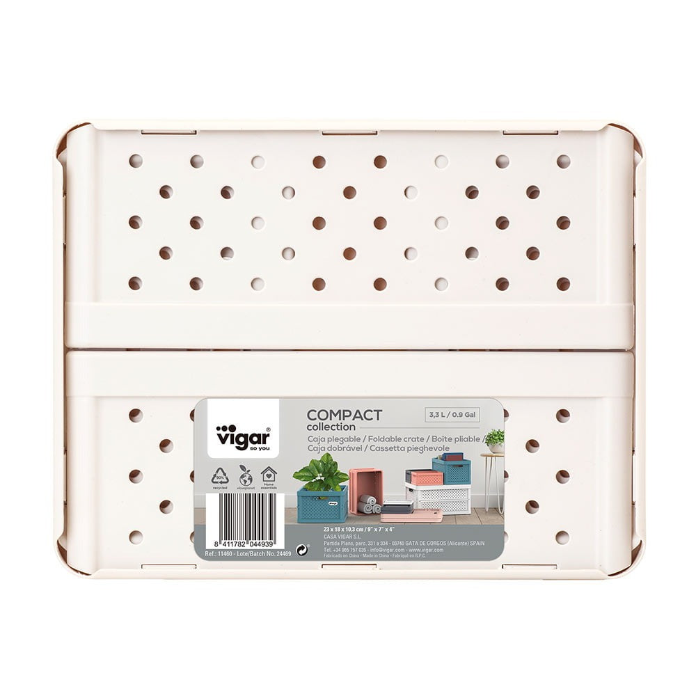 Compact Folding Crate - Sand White