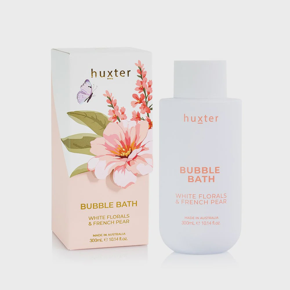 Huxter 300ml Bubble Bath Boxed - White Florals & French Pear