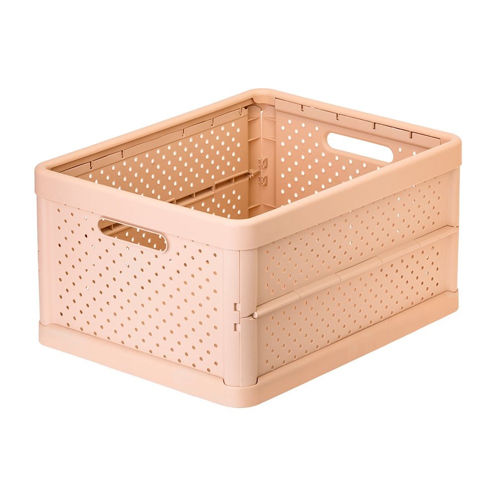 Compact Folding Crate - Peach Pink