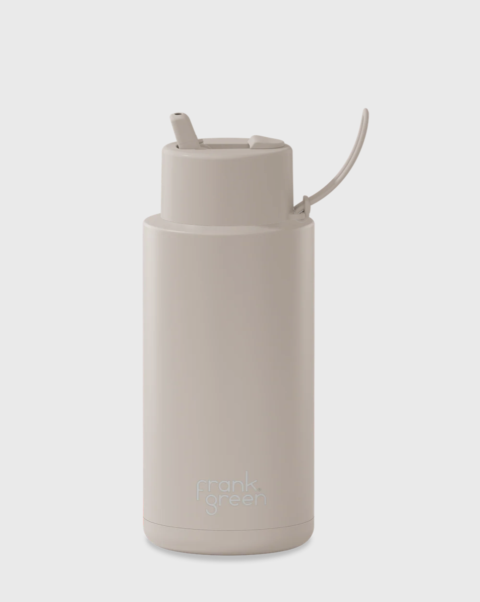 Frank Green 34oz Ceramic Reusable Bottle with Flip Straw Lid - Moon Dust