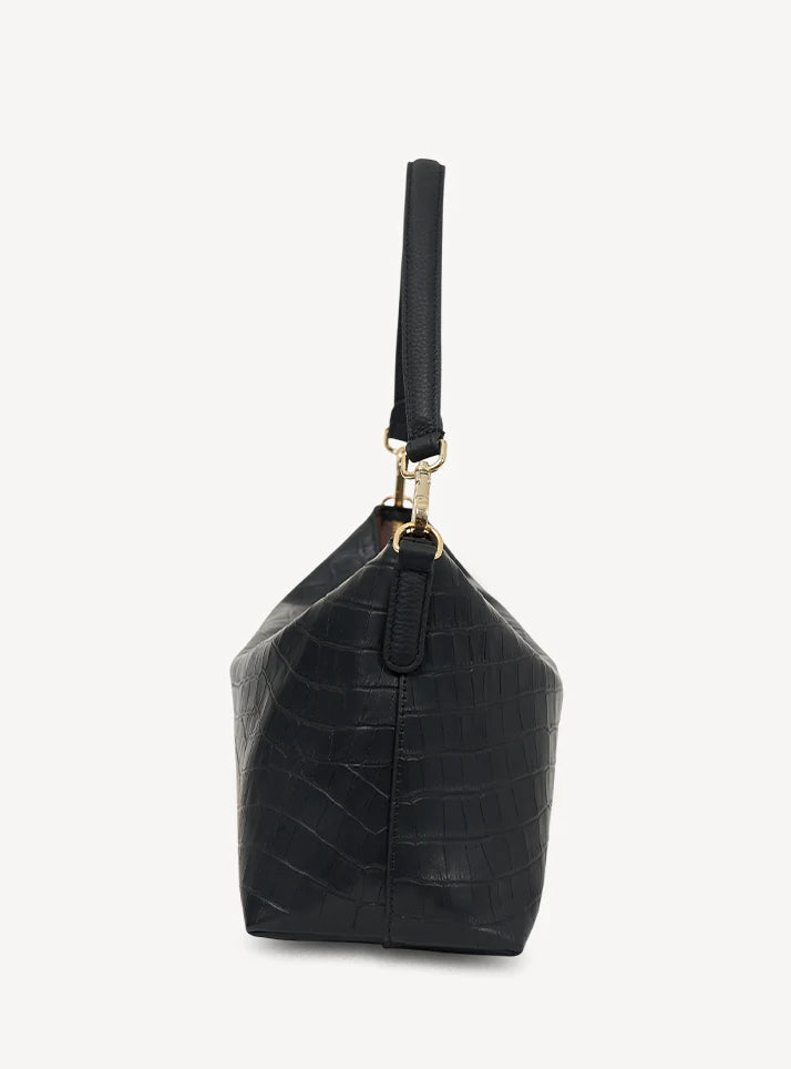 SABEN Claudia Shoulder Bag - Black Croc