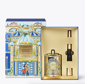 Glasshouse Fragrances Midnight in Milan 380g Candle & Arc Wand Lighter Gift Set