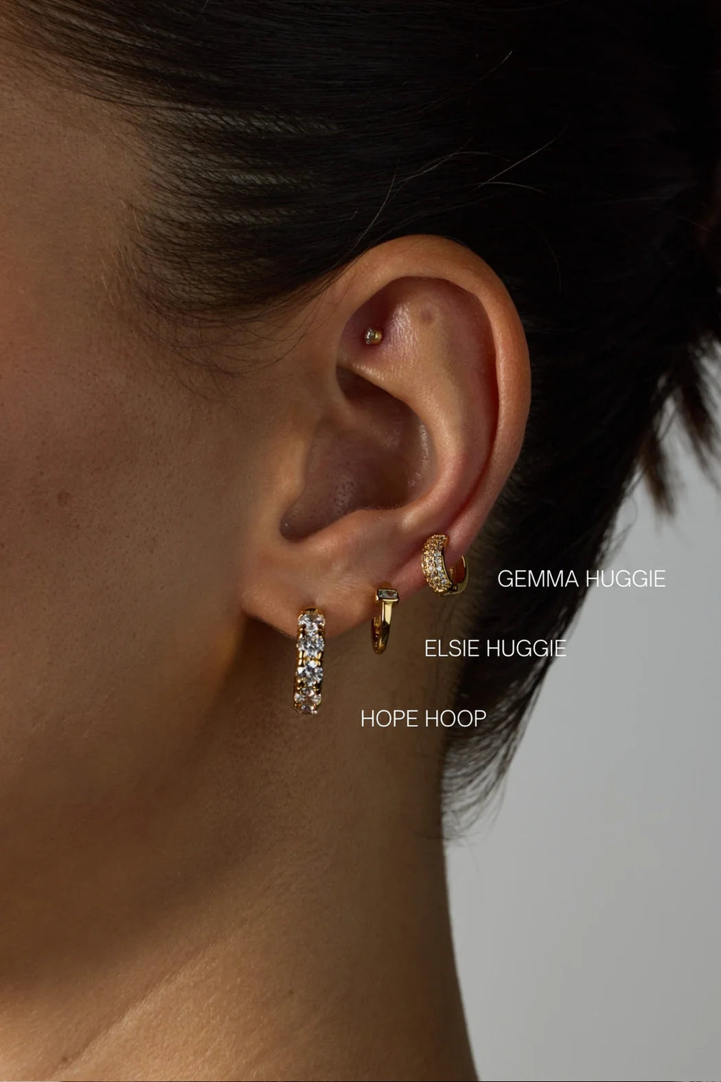 Hope Hoop - Gold - Crystal Earring