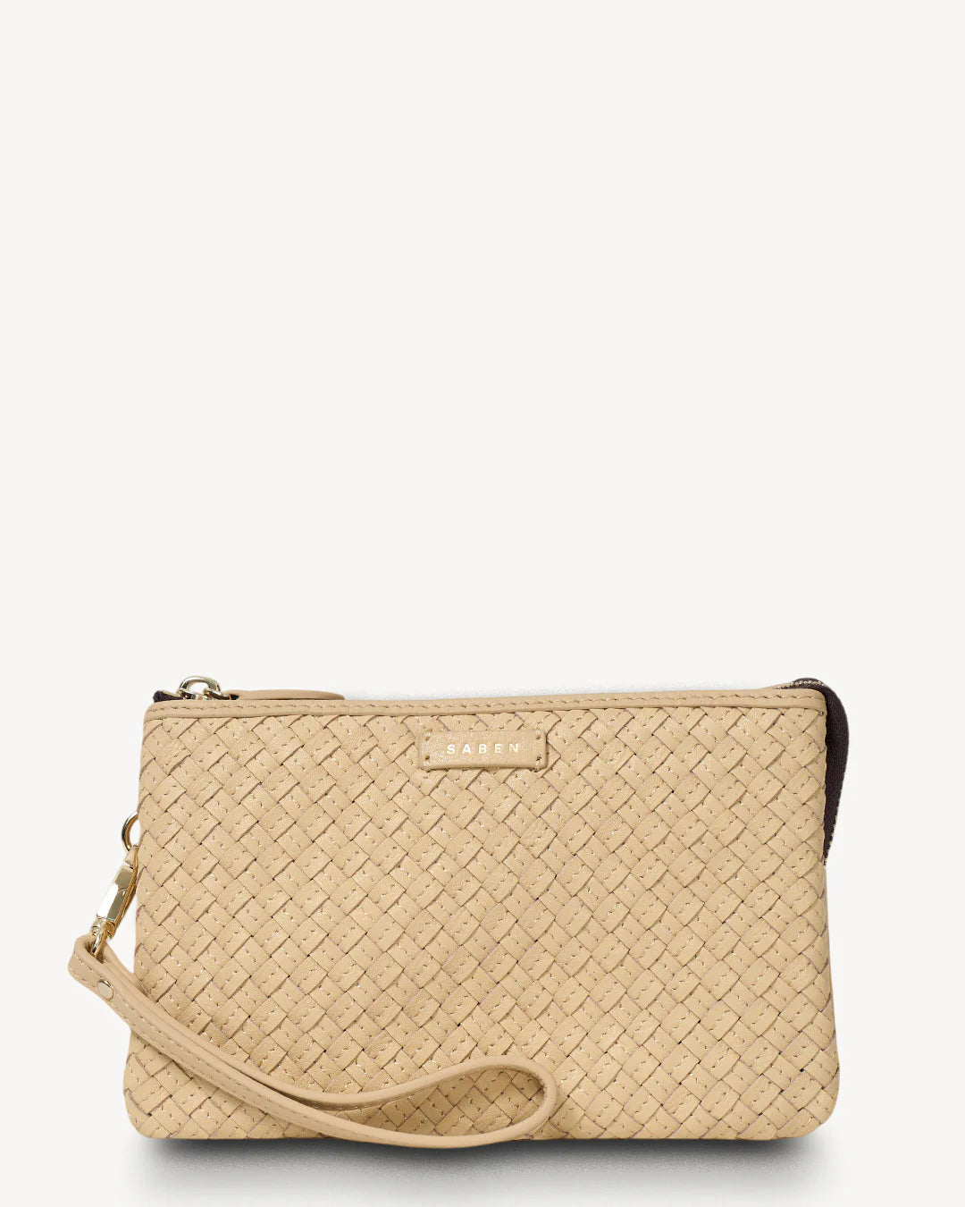 Saben Tilly Crossbody - Raffia Stitched Weave Beige woven handbag