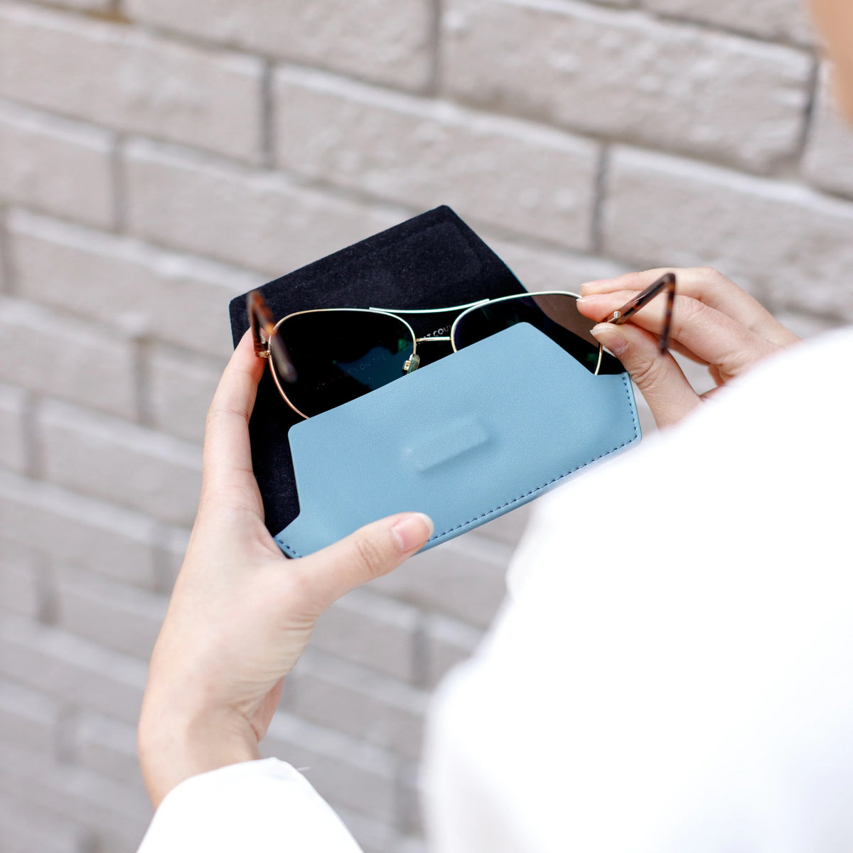 Fox and Leo glasses case - Teal Blue