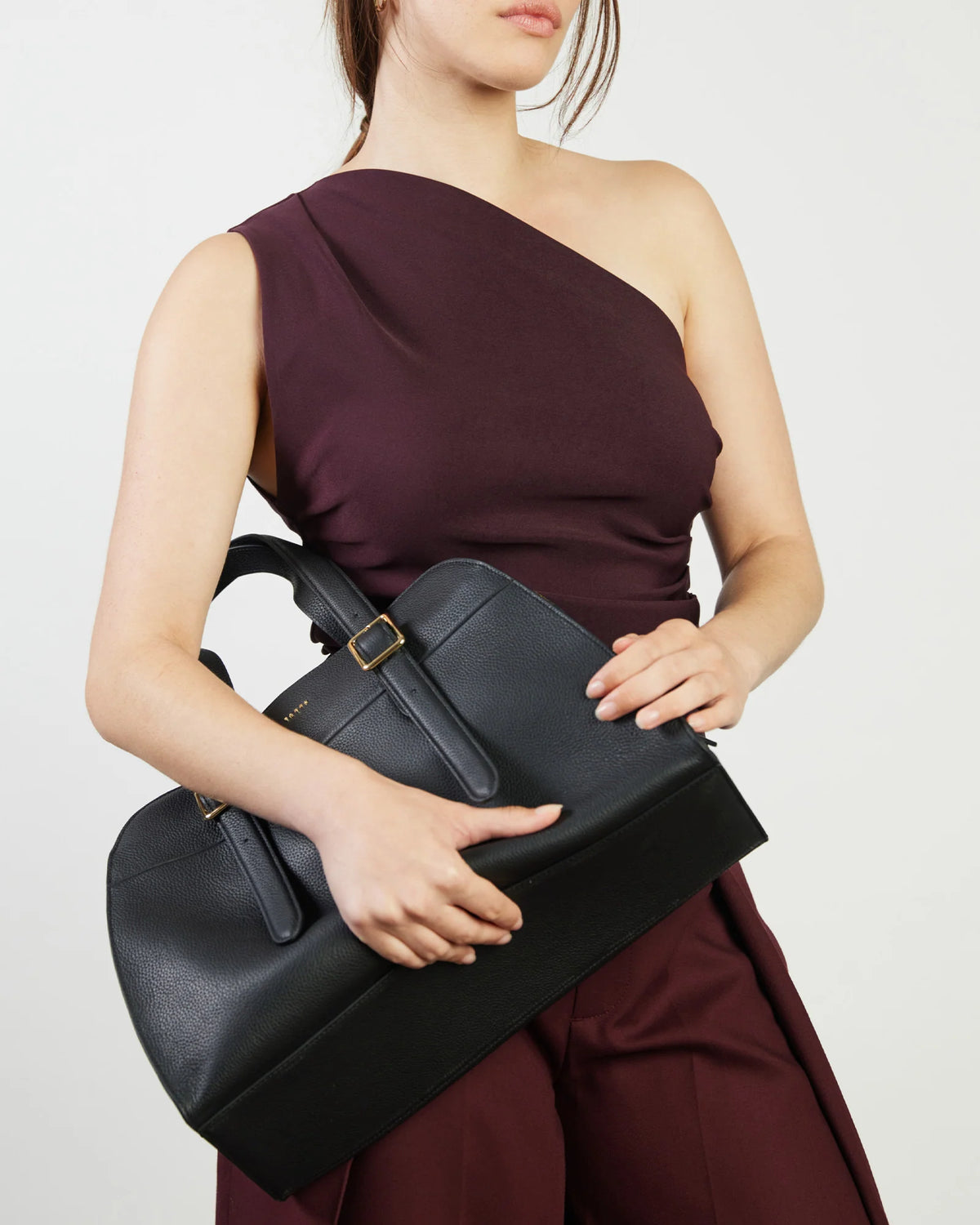 Saben Adler Shoulder Bag - Black Pebble Leather
