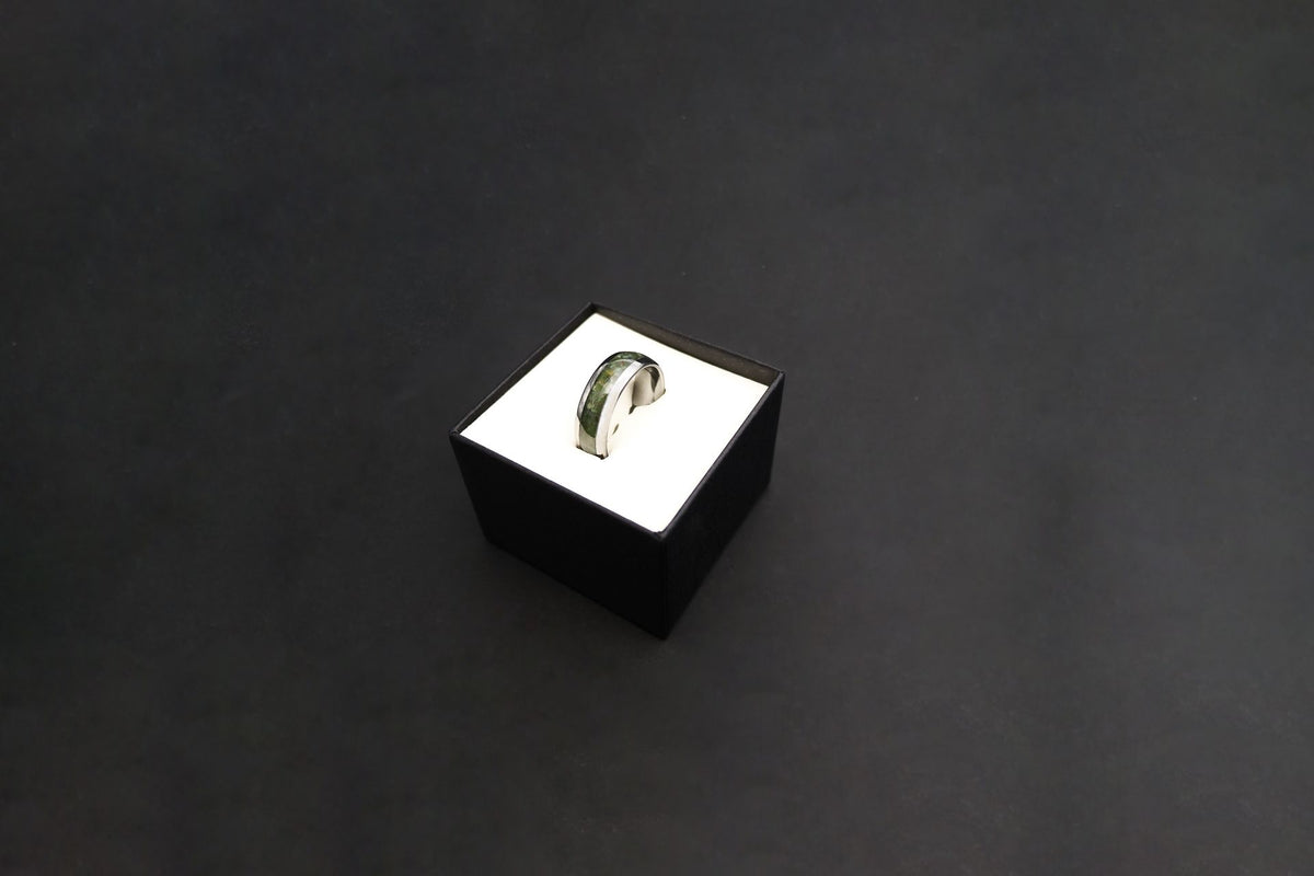 Tungsten Carbide and Pounamu Ring 8mm