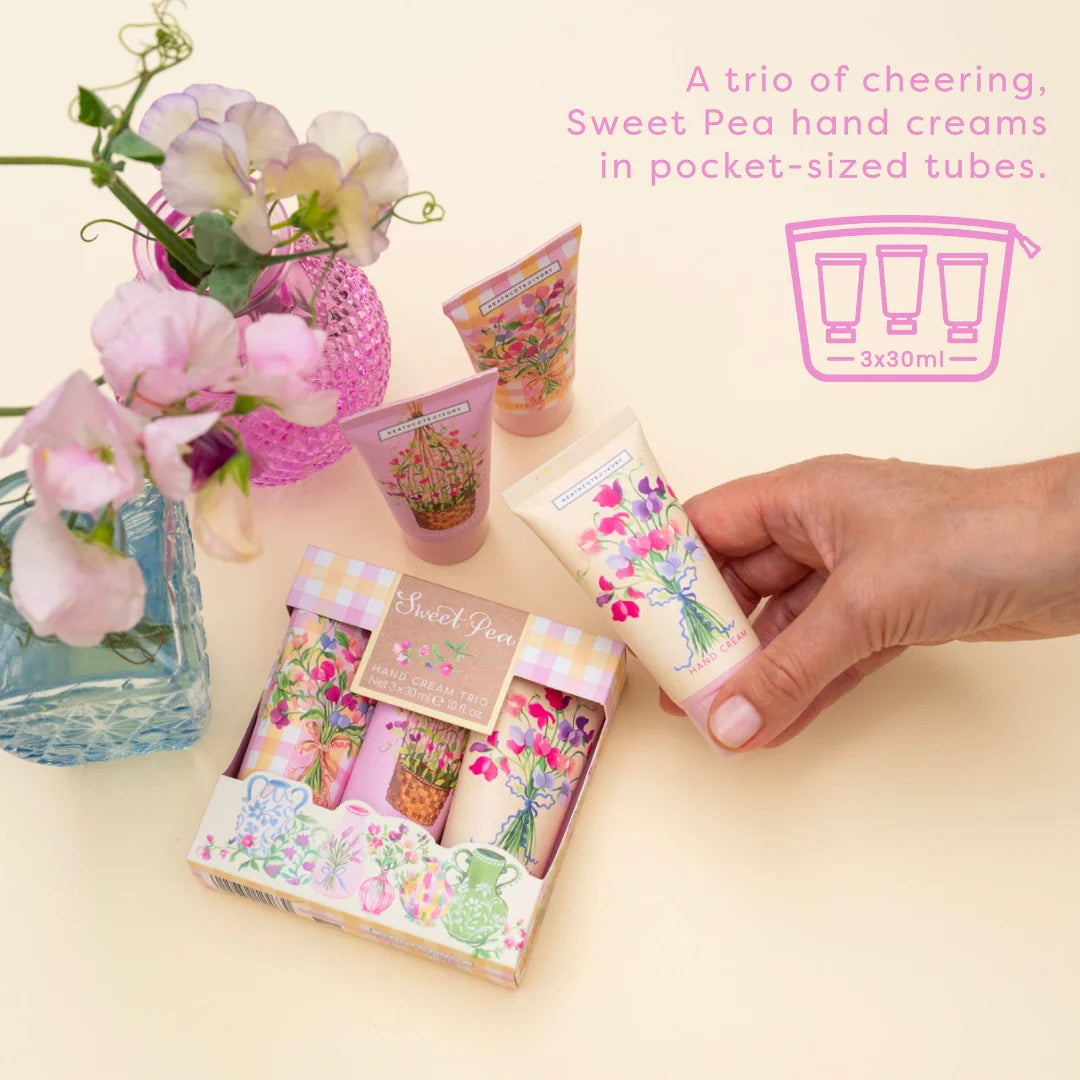 Heathcote & Ivory Sweet Pea Hand Cream Trio 3x30ml 