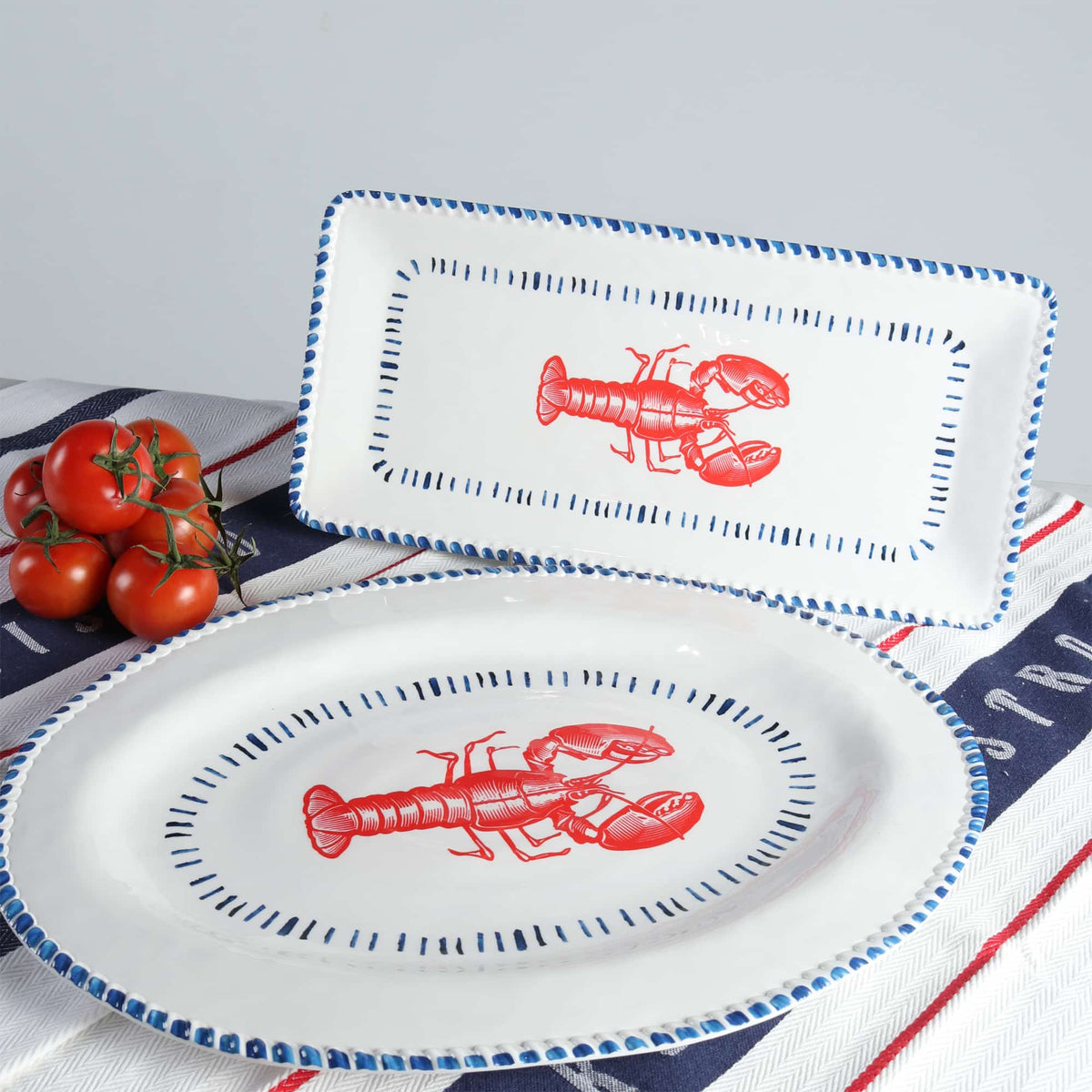 Melamine Nautical Lobster Oval Platter 48cm