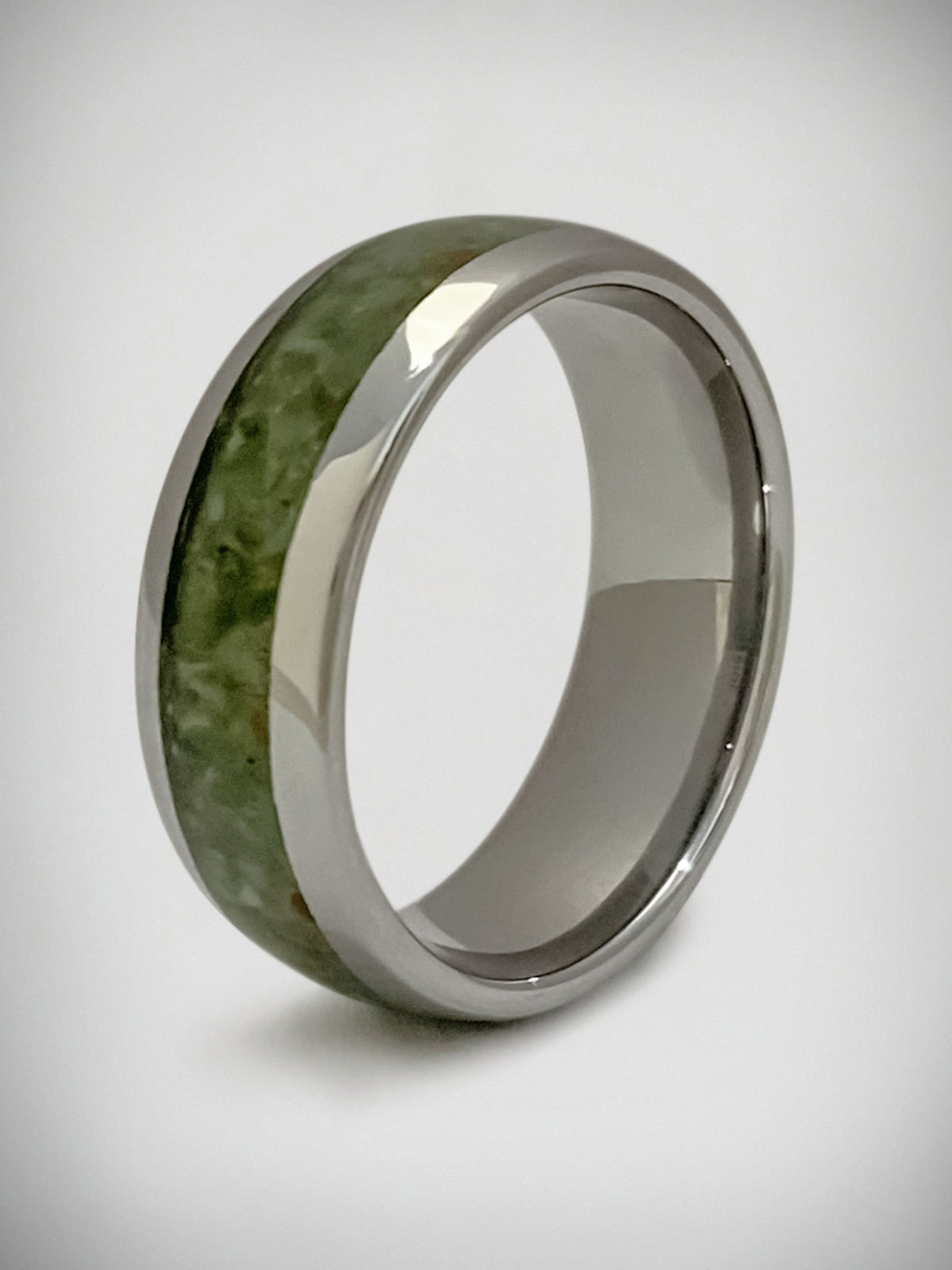 Tungsten Carbide and Pounamu Ring 8mm