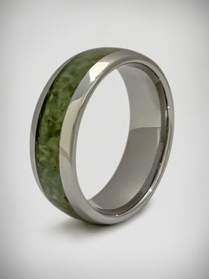 Tungsten Carbide and Pounamu Ring 8mm