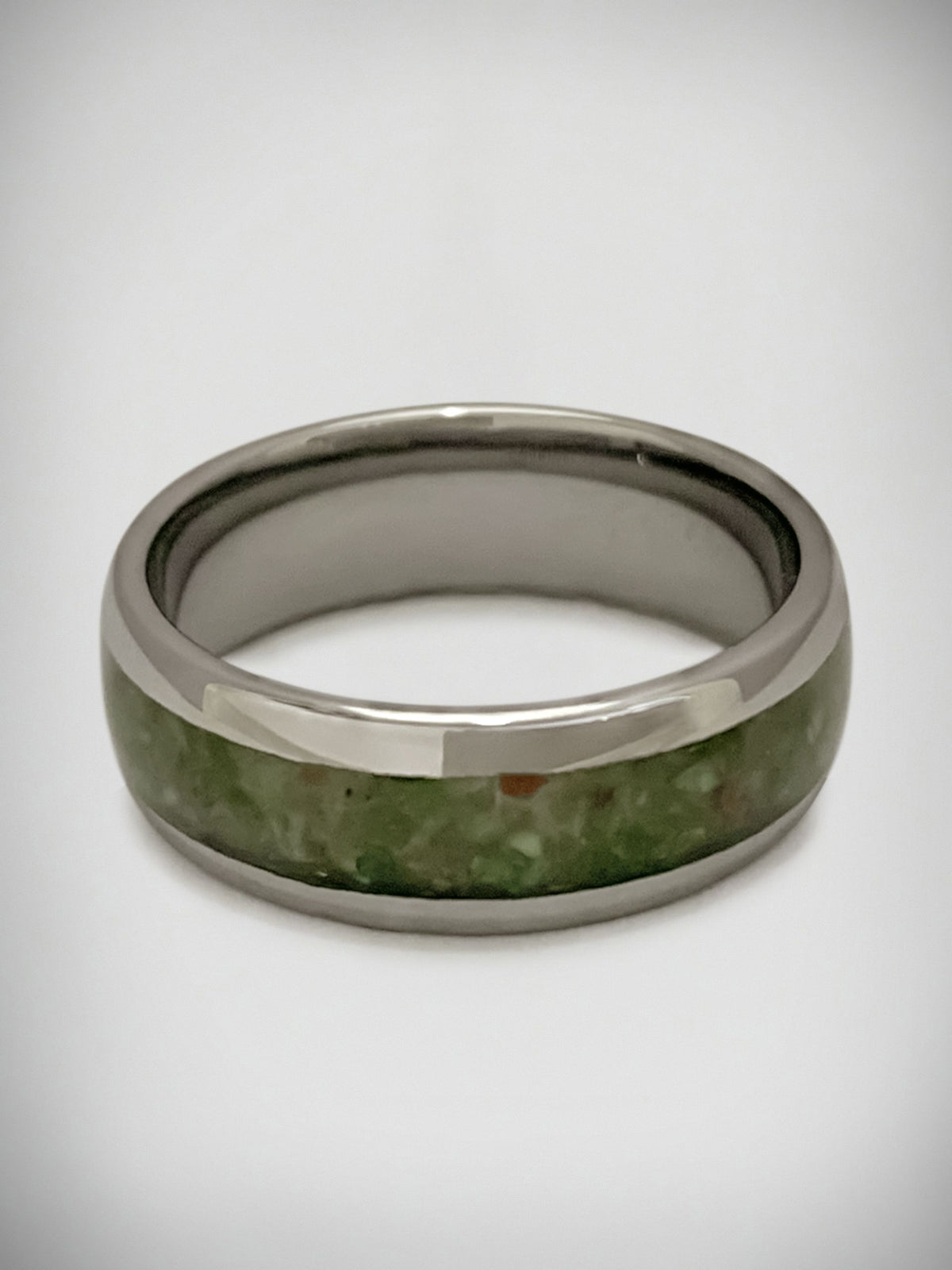 Tungsten Carbide and Pounamu Ring 8mm