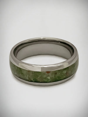 Tungsten Carbide and Pounamu Ring 8mm