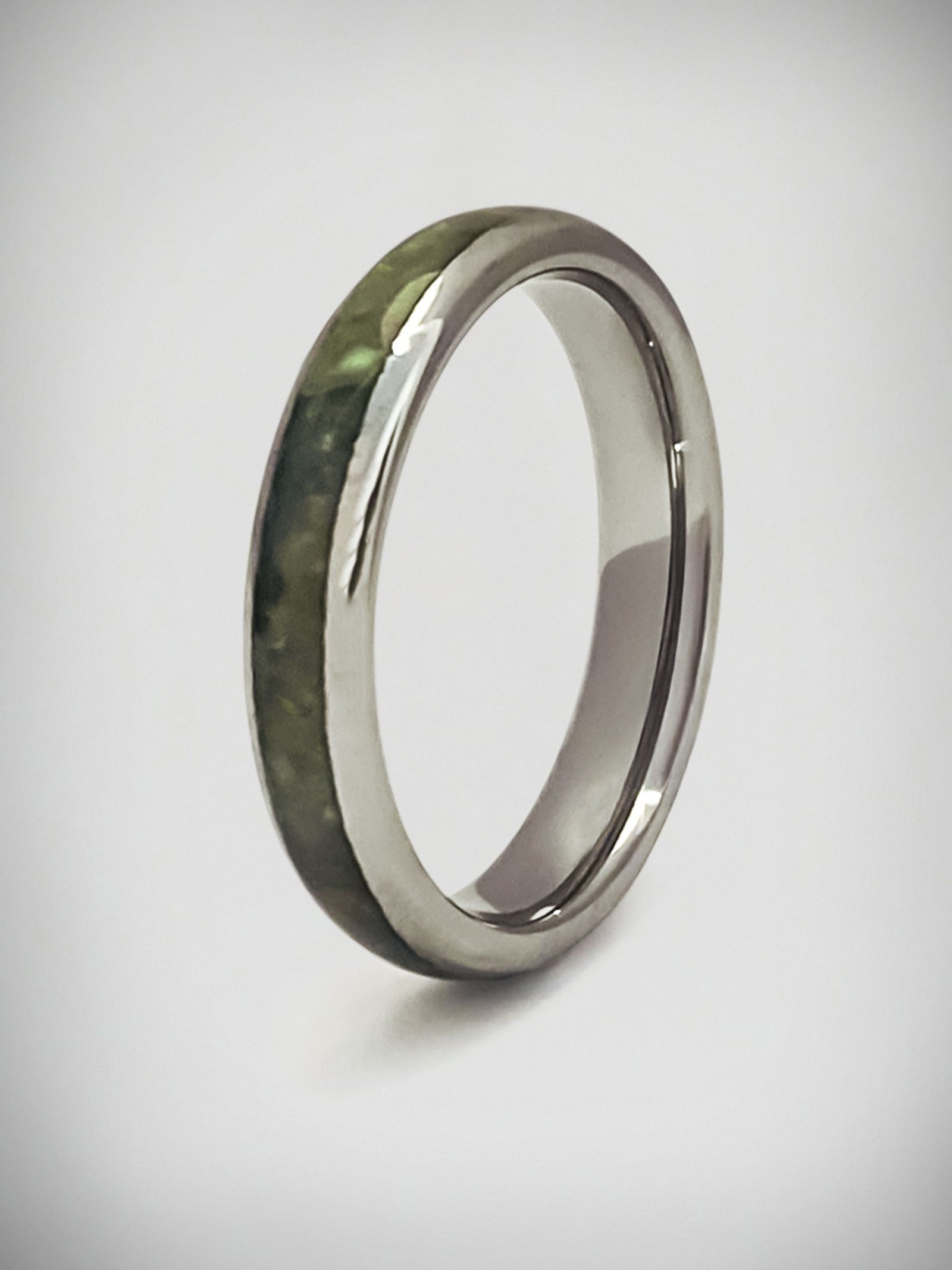 Tungsten Carbide and Pounamu Ring 4mm
