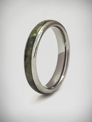 Tungsten Carbide and Pounamu Ring 4mm