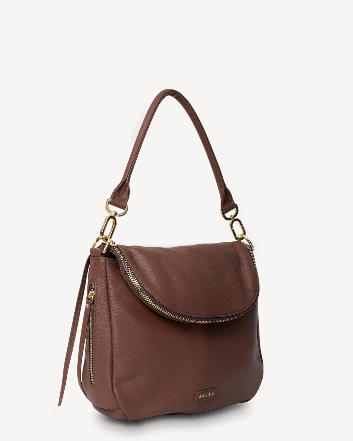 Saben Frankie Shoulder Bag - Umber Brown Leather