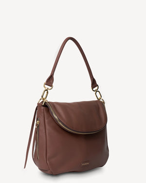 Saben Frankie Shoulder Bag - Umber Brown Leather