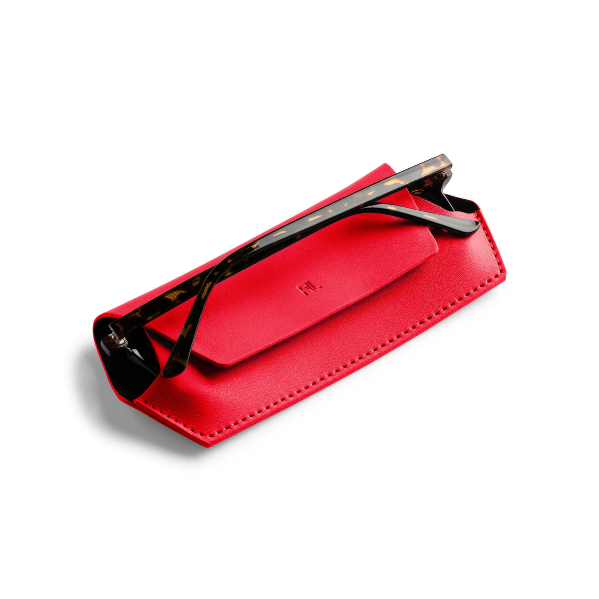 Fox & Leo Glasses Case Poppy Red Leather