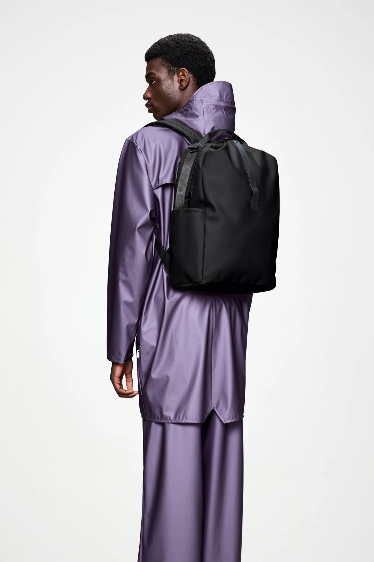 RAINS Clip Front Backpack - Black
