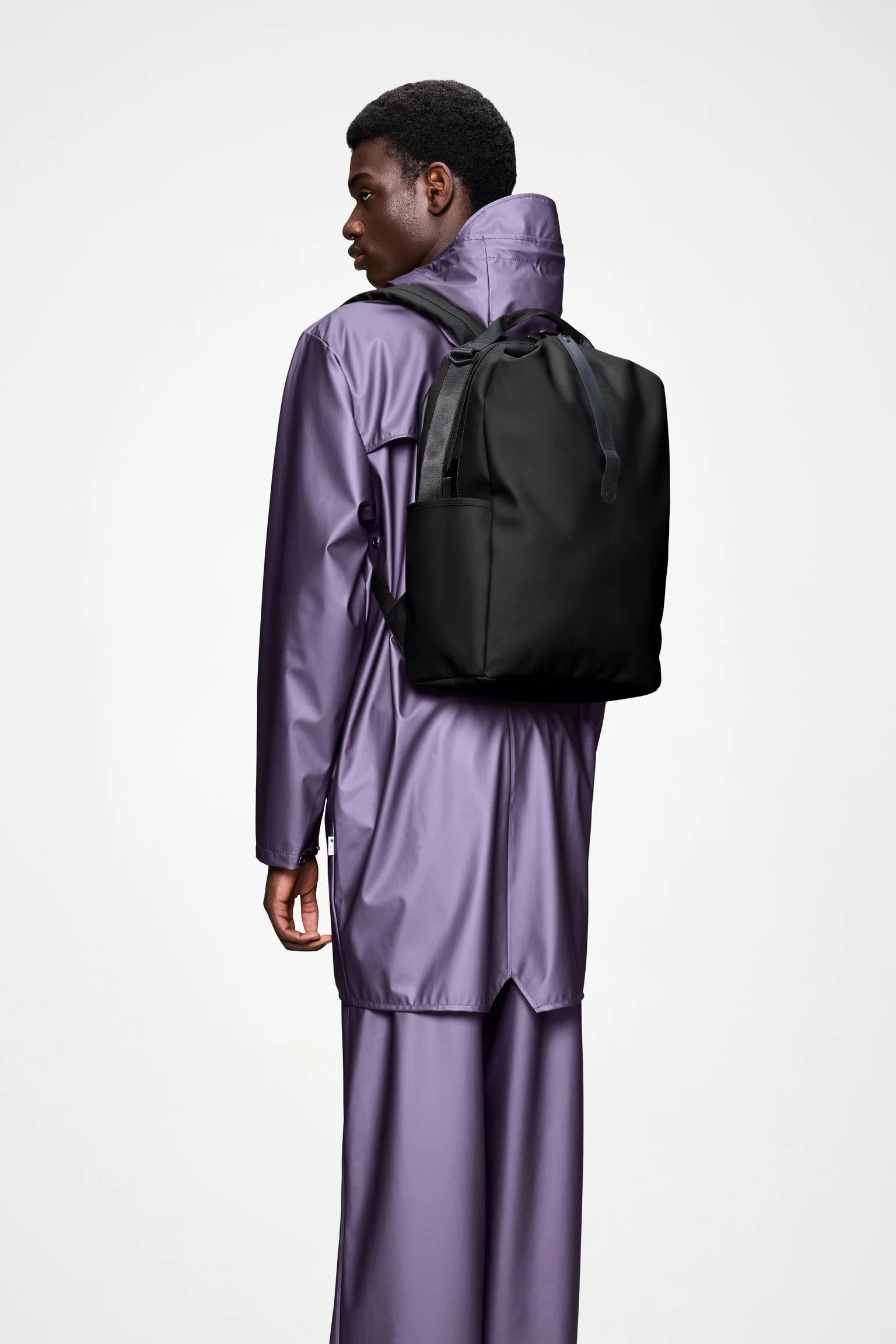 RAINS Clip Front Backpack - Black