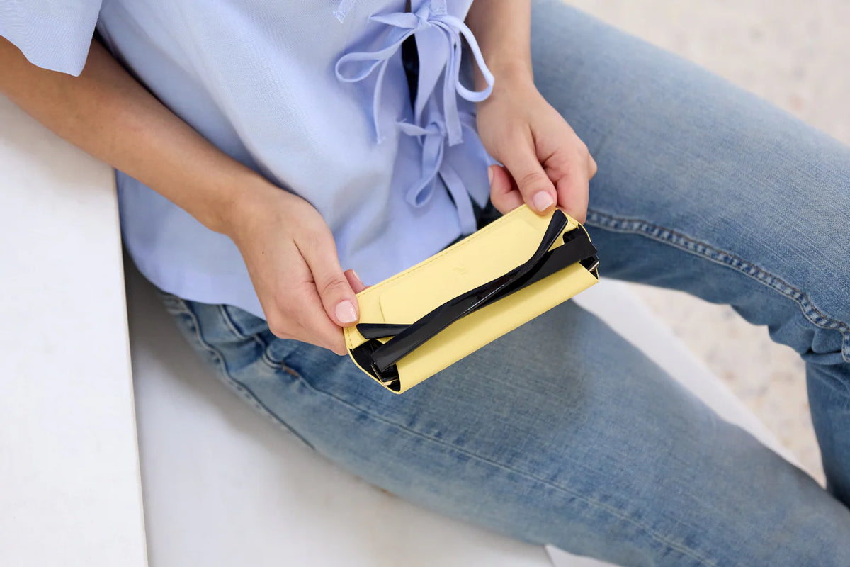 Fox & Leo Glasses Case - Yellow Leather