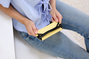 Fox & Leo Glasses Case - Yellow Leather