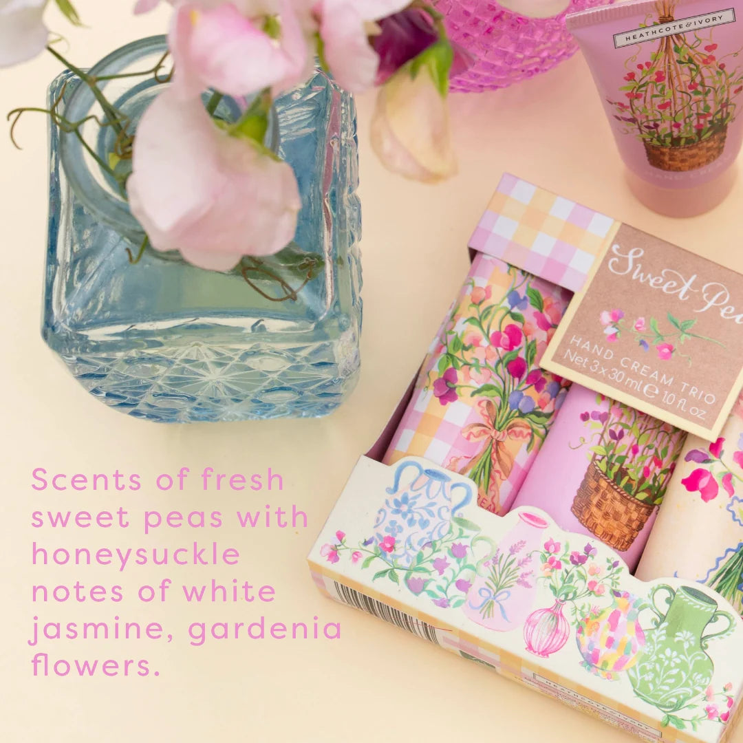 Heathcote & Ivory Sweet Pea Hand Cream Trio 3x30ml 