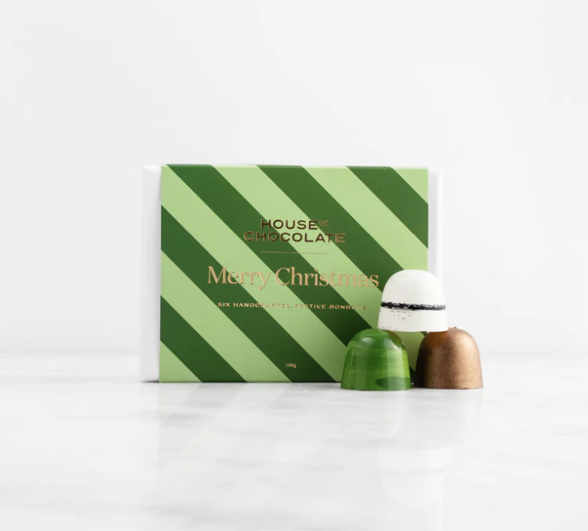 6 Piece Christmas Chocolate Bonbon Box House of chocolate 