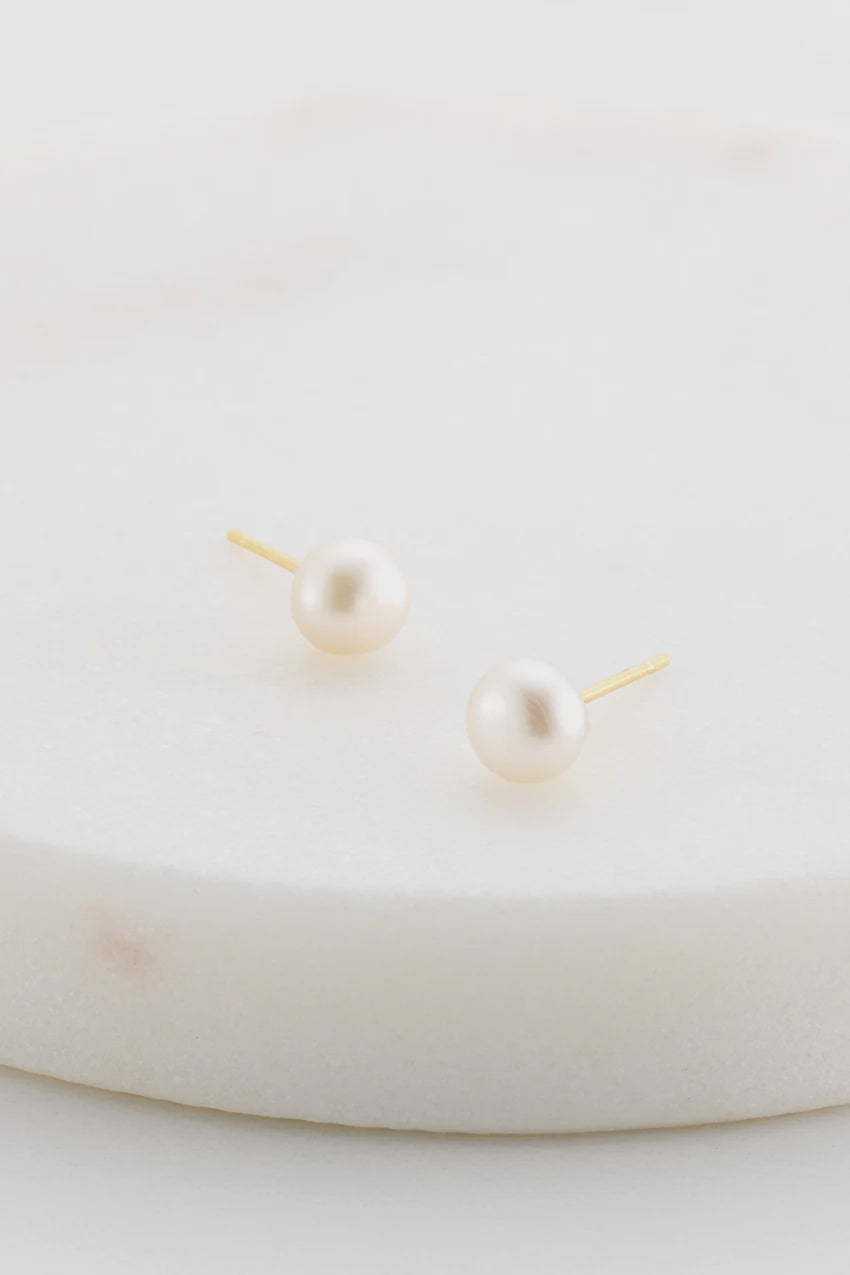 ZAFINO Leah Pearl Stud Earring - Gold