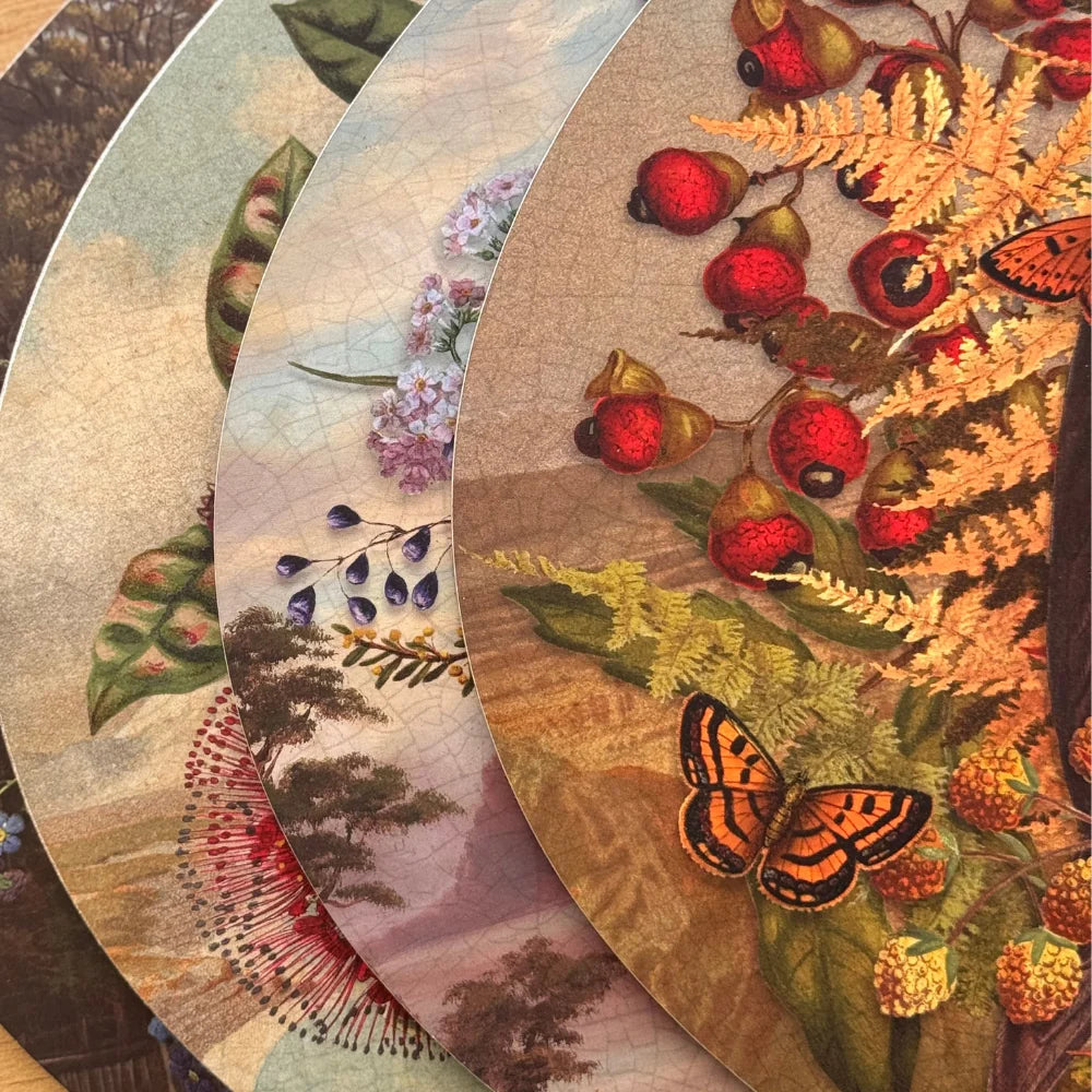 Tanya Wolfkamp Oval Placemat set of 4 - Vintage Birds