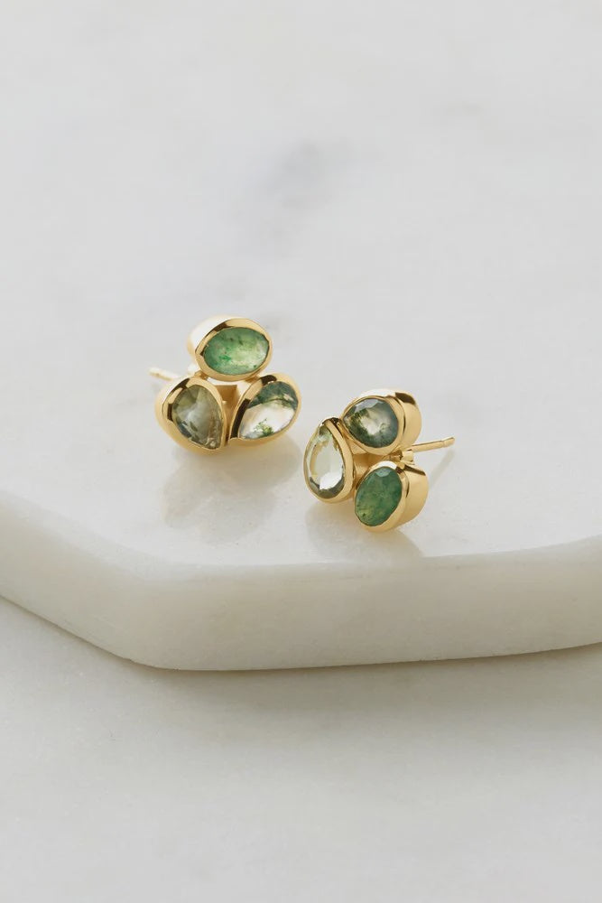 Kylie Artisan Earrings - Agate/Amethyst/Aventurine