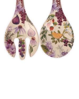La La Land Vineyard Visions melamine salad servers in a dark magenta gift box. Vineyard Visions - Melamine Salad Servers