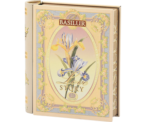 'BASILUR' Love Story II - Mini Tea Book - Almond and Rose Black and Green Tea - 5 Pyramid Tea Bags