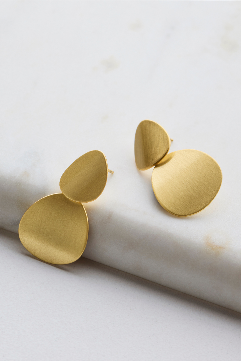 Frankie Brushed Earring - Gold - Earrings