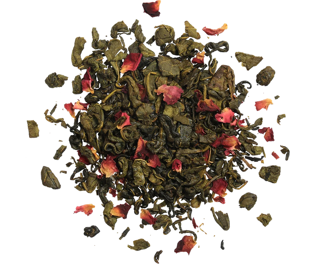 Basilur Tea 'Floral Fantasy' Ceylon Tea box packaging, featuring a pastel pink and mint green floral design with illustrations of roses, anemone, and white flowers. Floral Fantasy Volume III Tea Book - 100g Loose Leaf Green Tea