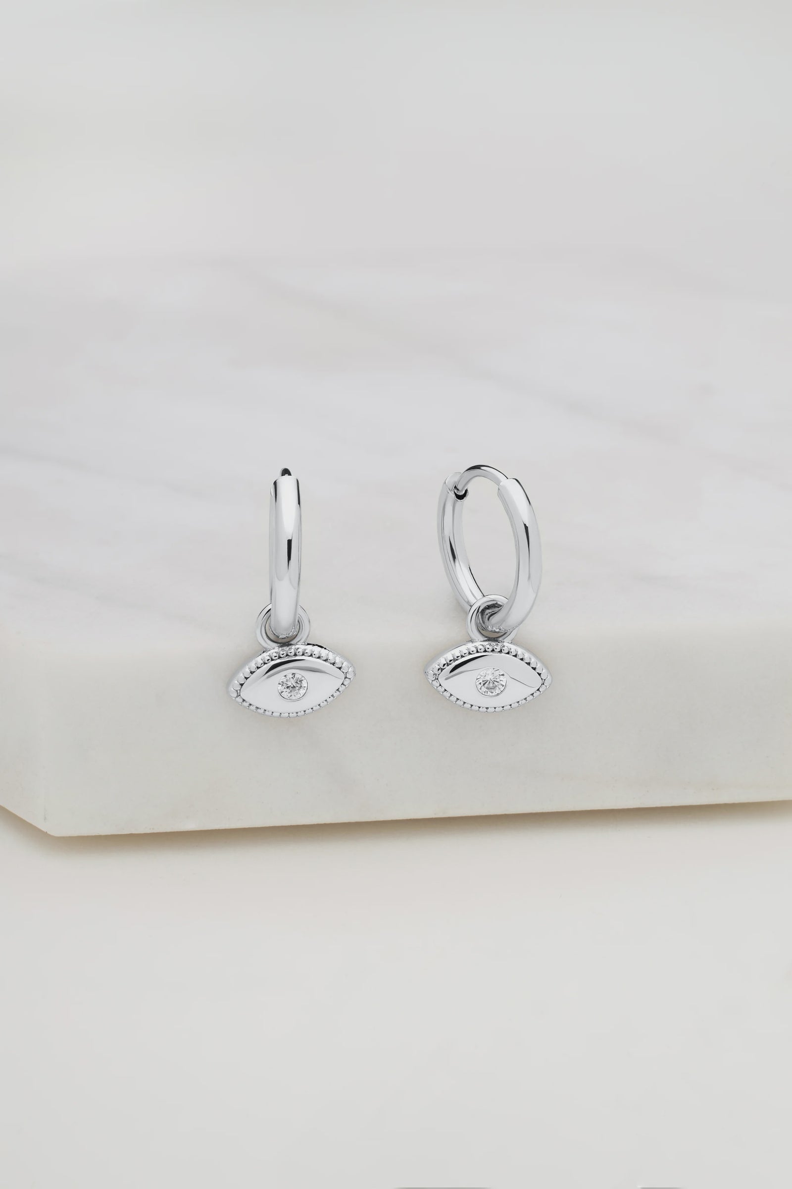 Evil Eye Mini Huggie Earring