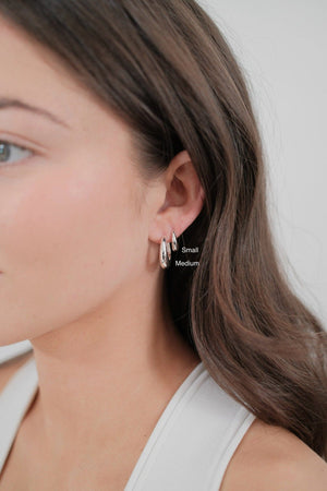 ZAFINO Cleo Hoop - Medium - Silver - Earring