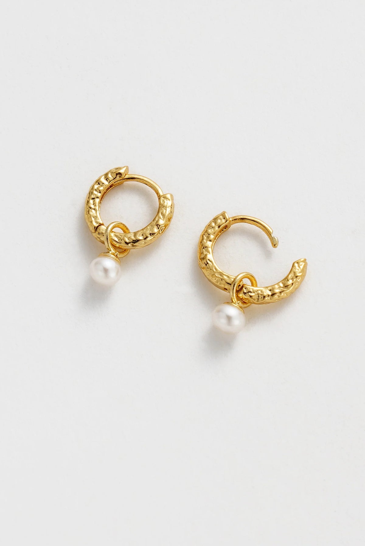 ZAFINO Emery Earring - Pearl Gold hoop earrings with pearl accents 7381